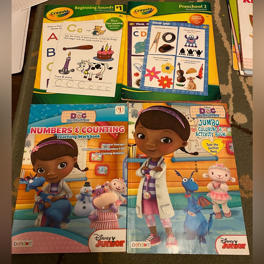 4 kids educational work books, coloring book 📚 ✏️